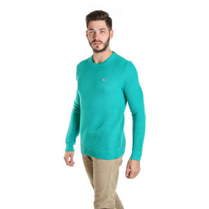 Tommy Hilfiger pánský zelený svetr s texturou